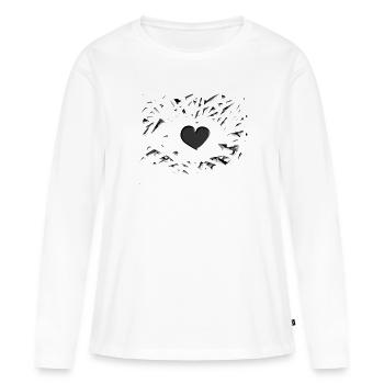 motif de cœur gris symbole d’amour éclats - T-shirt manches longues Premium bio Femme - blanc - Devant - Julia (174cm)