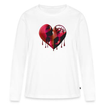 herz symbol rot narben - Frauen Premium Bio Langarmshirt - Weiß - Vorne - Julia (174cm)