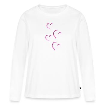 quatre cœurs scintillent - T-shirt manches longues Premium bio Femme - blanc - Devant - Julia (174cm)