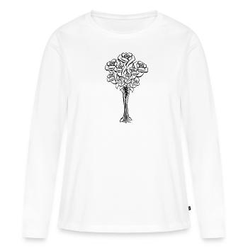 Bouquet Symbol Form Cartoon - Women's Premium Organic Long Sleeve Shirt - white - Front - Julia (174cm)