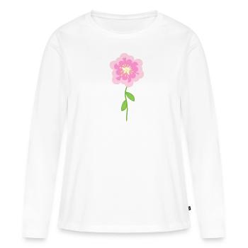 Fleur rose Cartoon Symbol Shape - T-shirt manches longues Premium bio Femme - blanc - Devant - Julia (174cm)