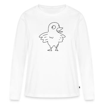 Oiseau Chick Cartoon Animal - T-shirt manches longues Premium bio Femme - blanc - Devant - Julia (174cm)