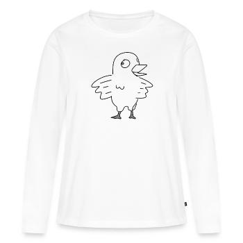 Oiseau Chick Symbole animal - T-shirt manches longues Premium bio Femme - blanc - Devant - Julia (174cm)