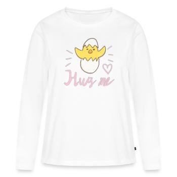 Hug Me Bird Chick Animal Love - T-shirt manches longues Premium bio Femme - blanc - Devant - Julia (174cm)