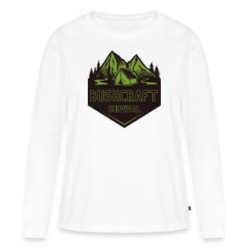 Survie en bushcraft - T-shirt manches longues Premium bio Femme - blanc - Devant - Julia (174cm)