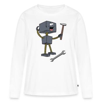 Hand Window Robot Tool Technology Technology - Women's Premium Organic Long Sleeve Shirt - white - Front - Julia (174cm)