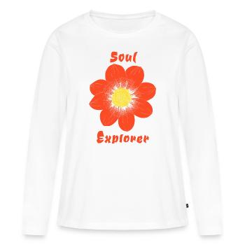 Explorateur d’âmes - T-shirt manches longues Premium bio Femme - blanc - Devant - Julia (174cm)