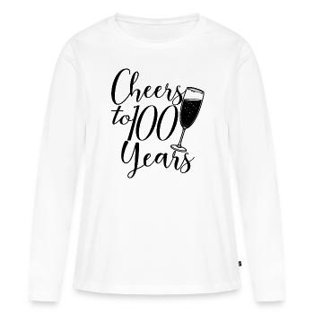 100. Geburtstag Frauen Geburtstagskind 100 Jahre alt - Frauen Premium Bio Langarmshirt - Weiß - Vorne - Julia (174cm)