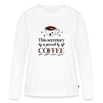 Sekretärin Kaffee Büro Secretary Powered By Coffee - Frauen Premium Bio Langarmshirt - Weiß - Vorne - Julia (174cm)
