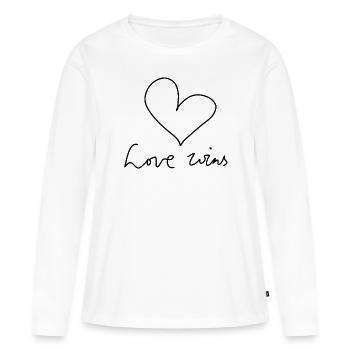Love Wins - Women's Premium Organic Long Sleeve Shirt - white - Front - Julia (174cm)