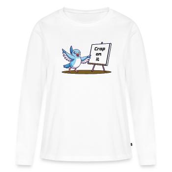 Scheiß drauf - Frauen Premium Bio Langarmshirt - Weiß - Vorne - Julia (174cm)