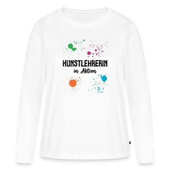 Kunstlehrerin Kunst Lehrerin Künstlerin Unterricht - Frauen Premium Bio Langarmshirt - Weiß - Vorne - Julia (174cm)