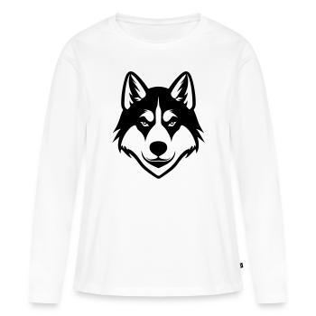 Husky Dog Head - Women's Premium Organic Long Sleeve Shirt - white - Front - Julia (174cm)