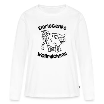 eierlegende wollmilchsau - workaholic - arbeit - Frauen Premium Bio Langarmshirt - Weiß - Vorne - Julia (174cm)