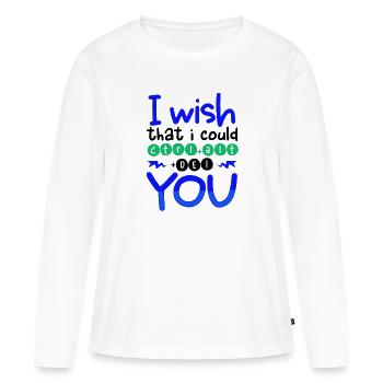 Sarcastique Wish I Could CTRL ALT DEL YOU Sarcasme - T-shirt manches longues Premium bio Femme - blanc - Devant - Julia (174cm)