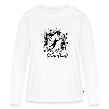 Drôle de handball, handball, handball, handball. - T-shirt manches longues Premium bio Femme - blanc - Devant - Julia (174cm)