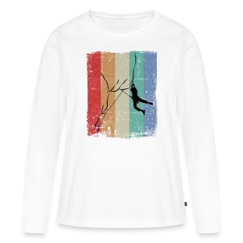 Rochers d’escalade vintage - T-shirt manches longues Premium bio Femme - blanc - Devant - Julia (174cm)