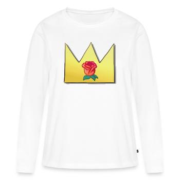 Couronne Cartoon Symbole Forme Rose - T-shirt manches longues Premium bio Femme - blanc - Devant - Julia (174cm)