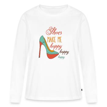 chaussures - T-shirt manches longues Premium bio Femme - blanc - Devant - Julia (174cm)