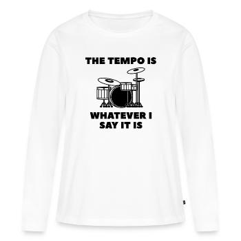 Le tempo est tout ce que je dis qu’il est - T-shirt manches longues Premium bio Femme - blanc - Devant - Julia (174cm)