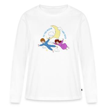 Voyage De Pierre En Route Vers La Lune - T-shirt manches longues Premium bio Femme - blanc - Devant - Julia (174cm)