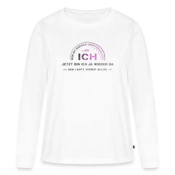 Je suis égoïste, l’amour de soi - T-shirt manches longues Premium bio Femme - blanc - Devant - Julia (174cm)