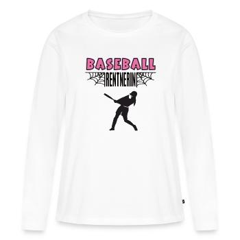 Baseball Rentnerin Baseballerin Rente Ruhestand - Frauen Premium Bio Langarmshirt - Weiß - Vorne - Julia (174cm)