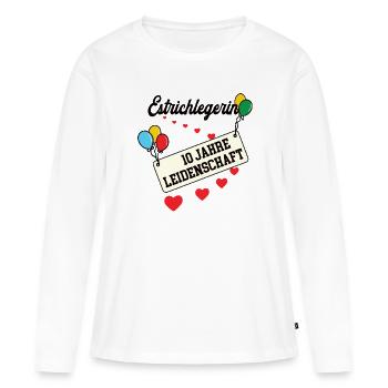 Estrichlegerin Jubiläum 10 Jahre 10. jähriges Jubi - Frauen Premium Bio Langarmshirt - Weiß - Vorne - Julia (174cm)