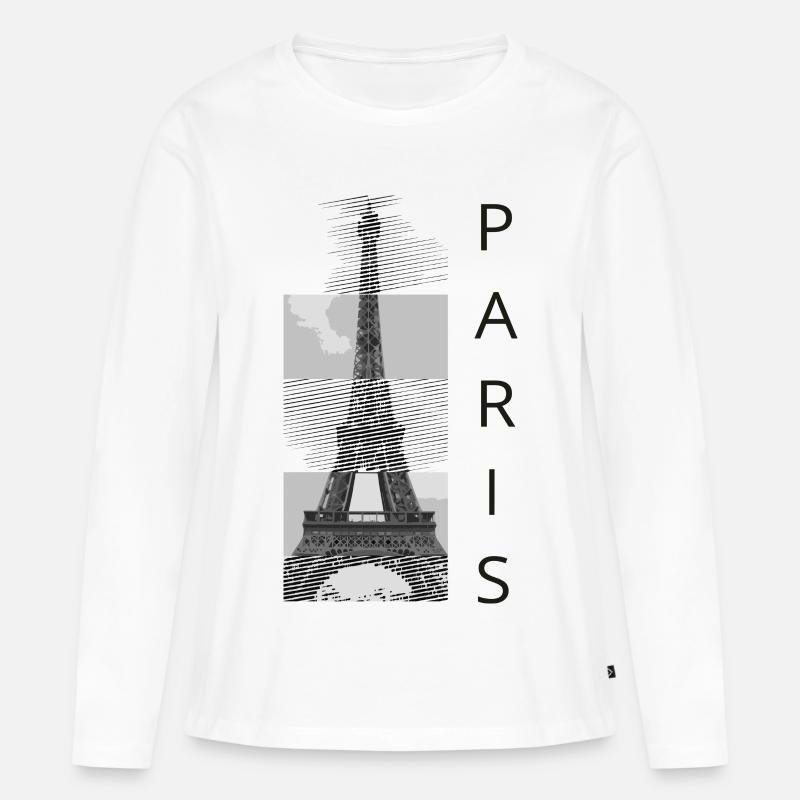 paris - Frauen Premium Bio Langarmshirt - Weiß