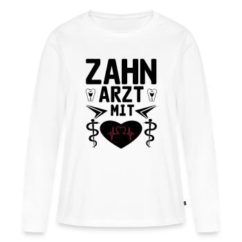 Zahnarzt mit Herz Geschenk - Frauen Premium Bio Langarmshirt - Weiß - Vorne - Julia (174cm)