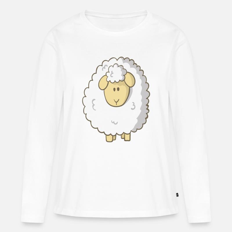 Schaf - Frauen Premium Bio Langarmshirt - Weiß
