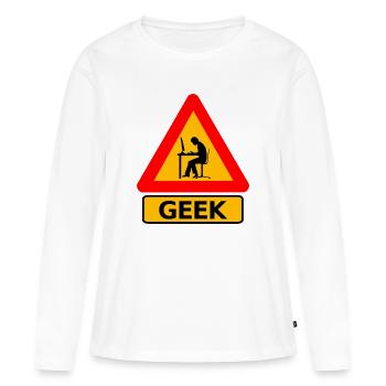 Geek - T-shirt manches longues Premium bio Femme - blanc - Devant - Julia (174cm)
