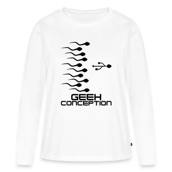 Geek Conception - T-shirt manches longues Premium bio Femme - blanc - Devant - Julia (174cm)