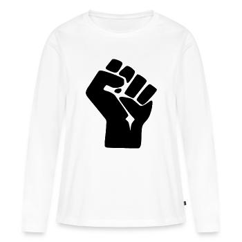 Faust - Frauen Premium Bio Langarmshirt - Weiß - Vorne - Julia (174cm)