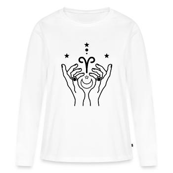 Widder Tierkreis-Astrologie - Frauen Premium Bio Langarmshirt - Weiß - Vorne - Julia (174cm)