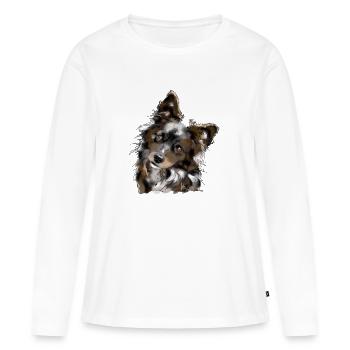 Australian Shepherd - Frauen Premium Bio Langarmshirt - Weiß - Vorne - Julia (174cm)
