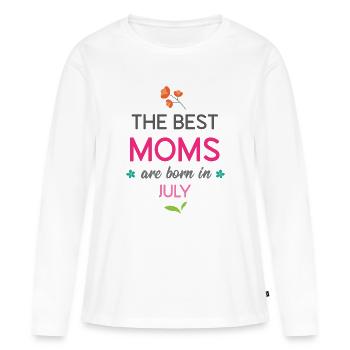 Die besten Mütter werden im Juli geboren - Frauen Premium Bio Langarmshirt - Weiß - Vorne - Julia (174cm)