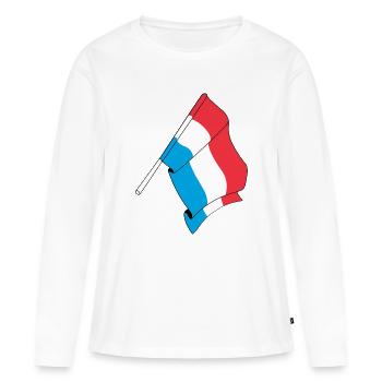 Pavillon : Luxembourg - T-shirt manches longues Premium bio Femme - blanc - Devant - Julia (174cm)