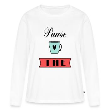 anniversaire. anniversaire décennie. humour. drôle - T-shirt manches longues Premium bio Femme - blanc - Devant - Julia (174cm)