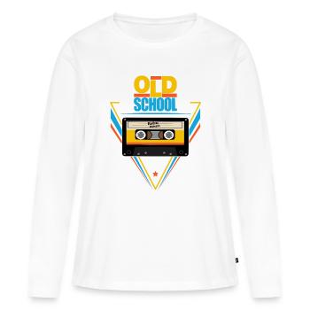 Old school - T-shirt manches longues Premium bio Femme - blanc - Devant - Julia (174cm)