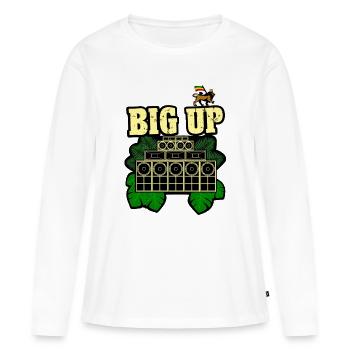 Reggae Big Up Soundsystem - T-shirt manches longues Premium bio Femme - blanc - Devant - Julia (174cm)
