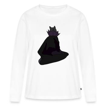 Reine de l’ombre en manteau de velours - T-shirt manches longues Premium bio Femme - blanc - Devant - Julia (174cm)