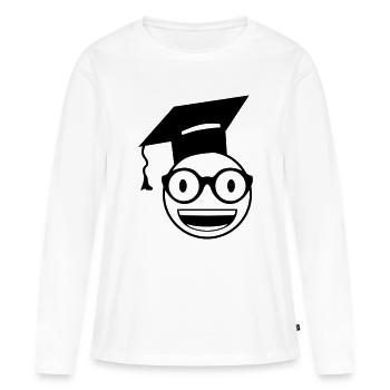 Étudiant nerd - T-shirt manches longues Premium bio Femme - blanc - Devant - Julia (174cm)