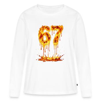 Six Sept Lave - T-shirt manches longues Premium bio Femme - blanc - Devant - Julia (174cm)