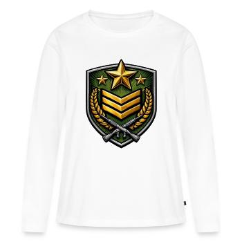 Blason avec fusils - T-shirt manches longues Premium bio Femme - blanc - Devant - Julia (174cm)