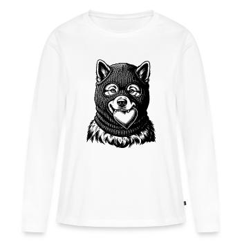Eurasier | Voleur de cœurs - T-shirt manches longues Premium bio Femme - blanc - Devant - Julia (174cm)