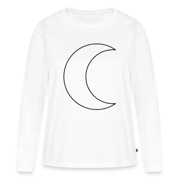 Crescent Moon Outline - Women's Premium Organic Long Sleeve Shirt - white - Front - Julia (174cm)