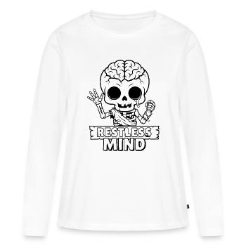 Esprit Inquiet Psychologie du Crâne - T-shirt manches longues Premium bio Femme - blanc - Devant - Julia (174cm)