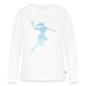Les fans de handball s’assemblent ensemble - T-shirt manches longues Premium bio Femme - blanc - Devant - Julia (174cm)