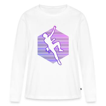 Les alpinistes et les grimpeurs s’accordent ensemble - T-shirt manches longues Premium bio Femme - blanc - Devant - Julia (174cm)